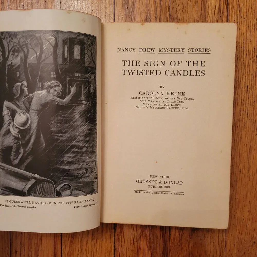 Sign Of The Twisted Candles Nancy Drew Mystery Book Carolyn‎ Keene 1933 1st Ed